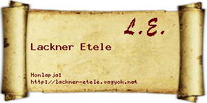 Lackner Etele névjegykártya